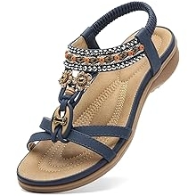 Womens Sandals Arch Support Summer Beach Sandals Comfort Walking Shoes Bohemian Flip Flops Sandals for Women