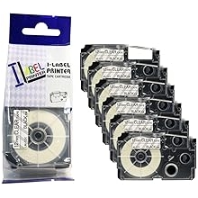 LM Tapes Premium Compatible Label Tape Replacement for Casio XR12X 1/2 in Black on Clear Labeling Tape for use in Caio XR-12X 12mm, 6/Pack