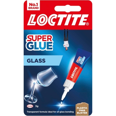 Loctite Glass Bond, Quality Glass Glue, Instant Super Glue for Glass, Easy to Use and Durable Clear Glue for Long-Term Reusability, 1 x 3g