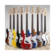 Lowestbest Fretless Electric Bass Guitar, Full Size 4 String for Experienced Bass Players, Bass Guitar Kit with Cord Wrench Tool, Sunset Color