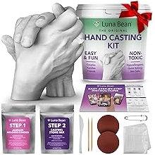 Luna Bean Hand Casting Kit &ndash; The Original Hand Mold Kit for Couples &ndash; Gifts for Her and Him - Anniversary Engagement Birthday Gifts for Women Men Mom Wife Boyfriend Girlfriend Wedding Bridal Shower