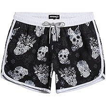 Mens Boys Short 80s 90s Vintage Swim Trunks with Mesh Lining Quick Dry Swim Suits Board Shorts