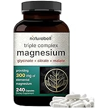 Magnesium Complex 1,000mg, 240 Capsules | Triple Magnesium Complex with Glycinate, Citrate, Malate | Chelated & Purified | Bone, Heart & Muscle Support | Non-GMO