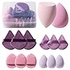 Makeup Sponge Set BS-MALL Triangle Puff 14 Pcs for Liquid, Cream, and Powder, Multi-colored Makeup Sponges and Mini Sponge with Case A-Purple
