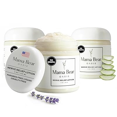 Mama Bear Oasis Lotion - Neuropathy Nerve Therapy & Relief Cream - Maximum Strength Relief Cream for Foot, Hands, Legs, Toes Includes Magnesium, Arnica, Vitamin B6, Aloe Vera, MSM Pack of 3