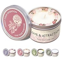 Manifest Candles Love Candle to Attract Love, 45 Hour Burn, Sage &amp; Rose Candle, Romantic Candles, Spiritual Meditation Cand