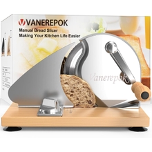 Manual Bread Slicer for Homemade Sourdough Bread Versatile Hand Crank Bread Slicer for Sourdough Crusty Bread Etc Stainless Steel Slicers Adjustable Width for Homemade & Commercial Use