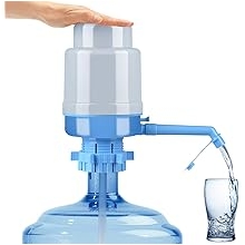 ONE250 Manual Water Bottle Pump, Easy Drinking Water Pump, Easy Portable Manual Hand Press Dispenser Water Pump for Universal 2-6 Gallon Bottle Coolers (Gray/Blue)