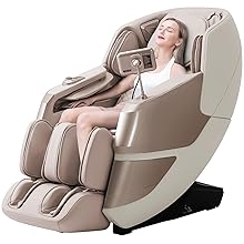 MassaMAX 2024 4D Massage Chair, Full Body Recliner with Zero Gravity, Electric Extendable Footrest, AI Voice Control, Automatic Body Scan, Deep Yoga Stretch, Foot Rollers, and HeatGolden, MT339
