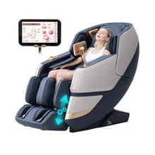 MassaMAX 4D Massage Chair, Electric Extendable Footrest, Zero Gravity, With Touch Screen, Quick Access Buttons