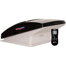 MAXXAIR Maxxfan Deluxe Vent, Fan and Vent Cover All in One - Powerful 10-Speed Reversible Fan with Thermostat, Built-in Rain Cover, Remote Control, Intake &amp; Exhaust Fan, Smoke 00-07500K