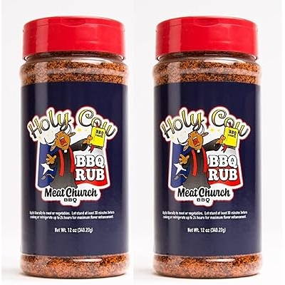 Meat Church BBQ Rub Combo: Two Bottles of Holy Cow 12 oz BBQ Rub and Seasoning for Meat and Vegetables, Gluten Free, Total of 24 Ounces