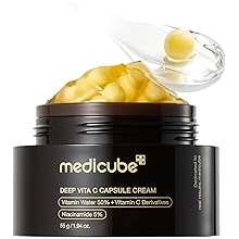 medicube Capsule Cream with Deep Vitamin C | Liposome Vitamin C Golden Capsule for Radiance &amp; Firm-Looking Skin | Hydrating Glow Gel Texture | Korean Skincare, 1.94 oz