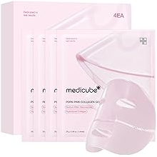 medicube Jelly Gel Mask with Salmon DNA PDRN Pink Collagen | Overnight Face Mask for Glass Glow Skin | Elasticity, Hydrating, Firming and Moisturizing | Korean Skincare, 28g x 4ea