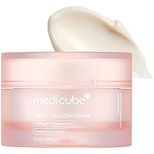 medicube Triple Collagen Cream - Hydrating &amp; Firming Moisturizer with Hyaluronic Acid, Premium Elastin, Shea Butter - Wrinkle Care &amp; Boosts Elasticity - Korean Skincare, 1.69 oz