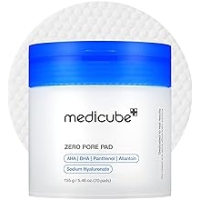 medicube Toner Pads Zero Pore Pad 2.0 | Dual-Textured Facial Pad for Exfoliation and Pore Care with 4.5% AHA Lactic Acid, 0.45% BHA Salicylic Acid | Ideal for All, Korean Skin Care, 70 Pads (1 Pack)