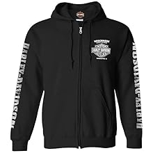 Men's Lightning Crest Full-Zippered Hooded Sweatshirt, Black