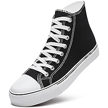 Men's High Top Canvas Sneakers Lace Up Classic Casual Walking Shoes