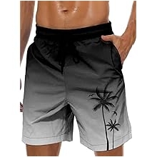 Men's Swim Trunks Hawaiian Bathing Mesh Lining Suit Swimsuits Beach Shorts with Pockets