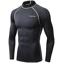 Rash Guard for Men Long Sleeve UPF 50+ Mens Swim Shirts UV Protection Compression Surfing Water Shirts Quick Dry