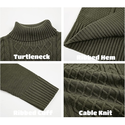 Angeun Mens Turtleneck Sweater Pullover Twisted Pattern India | Ubuy