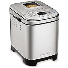 Cuisinart Bread Maker Machine, Stainless Steel Automatic Bread Machine with 12 Menu Options, 3 Loaf Sizes up to 2 Lb., 3 Crust Colors, Removable Nonstick Baking Pan & Kneading Paddle, CBK-110NAS