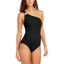 Michael Kors Womens Logo One Shoulder One Piece