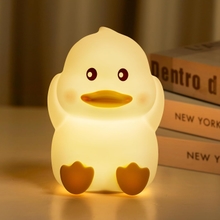 Minetom Duck Night Light for Kids, Cute Silicone Night Light with 2 Levels of Brightness, 7 Colors Kawaii Rechargeable Touch Lamp for Bedroom, Girls and Boys, Nursery, Toddler, Baby Gifts