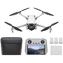 DJI Mini 3 Fly More Combo (DJI RC), Drones with Camera for Adults 4K, 3 Batteries for 114-min Flight Time, Vertical Shooting, 32800ft (10km) Video Transmission, Lightweight Mini Drone for Beginners