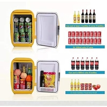 Mini Refridge 16L/17Can Electric Cooler And Warmer Yolk Yellow Mini Refrigerator Ship From Us（Bedroom Mini Fridge For Bedroom Car Refrigerator For Car Mini Cooler For Car Portable Fridge)