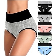 Cotton High Waisted Womens Underwear Soft Stretch Breathable Full Coverage Ladies Panties(Regular &amp; Plus Size)