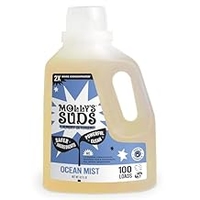 Mollys Suds Liquid Laundry Detergent | Clean Laundry Detergent Soap for Sensitive Skin | 2x Concentrated, High Efficiency HE | Ocean Mist - 100 Loads