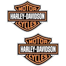 Motorcycle bar and Shield Design Sticker Vinyl Decal #2 Piece Moto HD Club 3.5"x4.5"