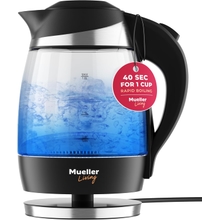 Mueller Ultra Kettle: Model No. M99S 1500W Electric Kettle with SpeedBoil Tech, 1.8 Liter Cordless with LED Light, Borosilicate Glass, Auto Shut-Off and Boil-Dry Protection