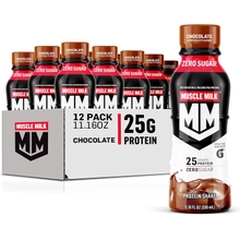 Muscle Milk Genuine Protein Shake, Chocolate, 25g Protein, 11.16 Fl Oz Pack of 12, Packaging May Vary