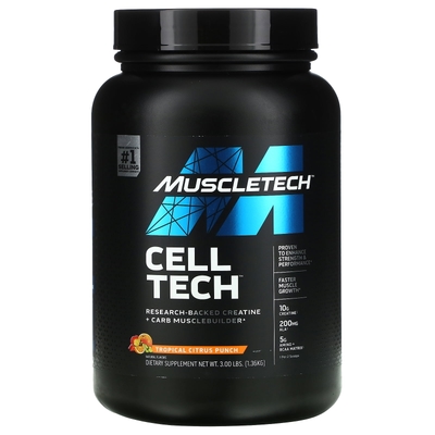MuscleTech Cell-Tech™ Creatine, Tropical Citrus Punch, 3 lbs 1.36 kg