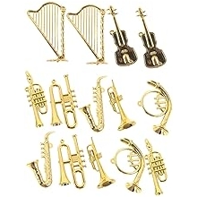 Musical Instruments Miniature Figurines Set of 14 Mini Instruments Model Musical Ornament for DIY