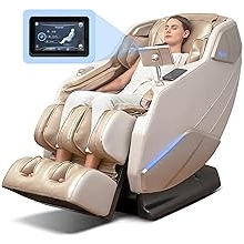 MYNTA Massage Chair Full Body with Heat, Zero Gravity SL-Track 3D Massage Chairs with Thai Stretching, 12 Modes,12 Massage Techniques, Calf & Foot Massage, Wireless Charging, White Noise