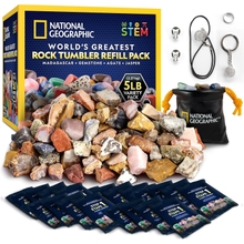 Rock Tumbler Refill Kit - 5 lb. Mix of Rocks for Tumbling and Rough Gemstones - Rock Tumbler Supplies Include Rock Tumbler Grit and Polish Refill, and Unpolished Rocks