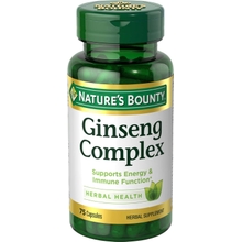 Nature&amp;#39;s Bounty Ginseng Complex Capsules Supports Vitality &amp; Immune Function, 75 Capsules