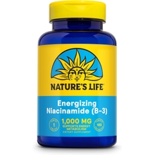 Nature&amp;#39;s Life Energizing Niacinamide, Vitamin B3 1000mg - High Potency, No Flush Niacin Supplement - Nerve Function, Energy and Metabolism Support - 100 Servings, 100 Tablets