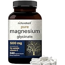 Naturebell Pure Magnesium Glycinate 500mg, 240 Veggie Capsules | 100% Chelated & Purified 3rd Party Tested, Vegan Friendly, Non-GMO