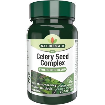 Natures Aid Celery Seed Complex Tablets - Antioxidant &amp; Digestive Support - Joint Comfort &amp; Cardiovascular Health - Vegan, Gluten-Free, Non-GMO - Natural Supplement - 60 Tablets