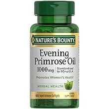 Natures Bounty Primrose Oil 1000mg, Promotes Womens Health, Herbal Supplement, Gluten Free, 60 Rapid release Softgels
