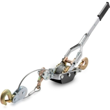 NEIKO 02256A Come Along Winch, 5-Ton 10,000 Lbs Kapasiti Menarik, 10Ft, 3 Hook, Heavy Duty Power Cable Come Along Tool with Dual Gears, Hand Winch Cable, Automotive Hoist Winch Puller, Alat Pemulihan