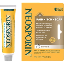 Neosporin First Aid Antibiotic Pain-Relieving, Anti-Itch, Scar Ointment with Neomycin, Bacitracin Zinc, Pramoxine HCl &amp; Polymyxin B, for Minor Cuts, Scrapes &amp; Burns, 1 oz