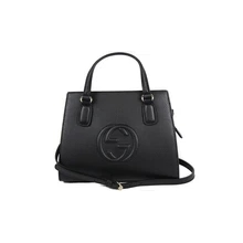 NEW GUCCI 607722 Soho Leather Tote Crossbody Bag, Black