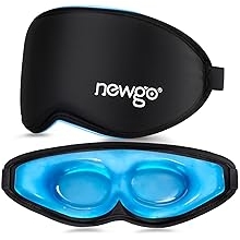 NEWGO 3D Cooling Sleep Mask, Weighted Cooling Gel Eye Mask for Sleeping, Cold Eye Mask, Hot Cold Therapy Blackout Sleep Mask for Puffiness, Dark Circles, Dry Eyes, Headaches and Stress Relief