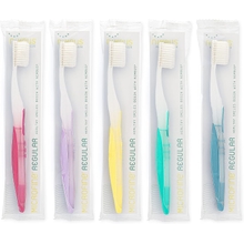 NIMBUS Extra Soft Toothbrushes Regular Size Head, Periodontist Design Tapered Bristles for Sensitive Teeth &amp; Receding Gums 5 Pack, Colors May Vary