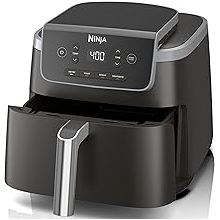 Ninja | Air Fryer | 4-in-1 Pro Air Fry, Roast, Reheat, Dehydrate | 5QT Capacity fits up to 4lbs of French Fries | 400F Max Temp | Nonstick Basket & Crisper Plate | 120V | Grey | AF141